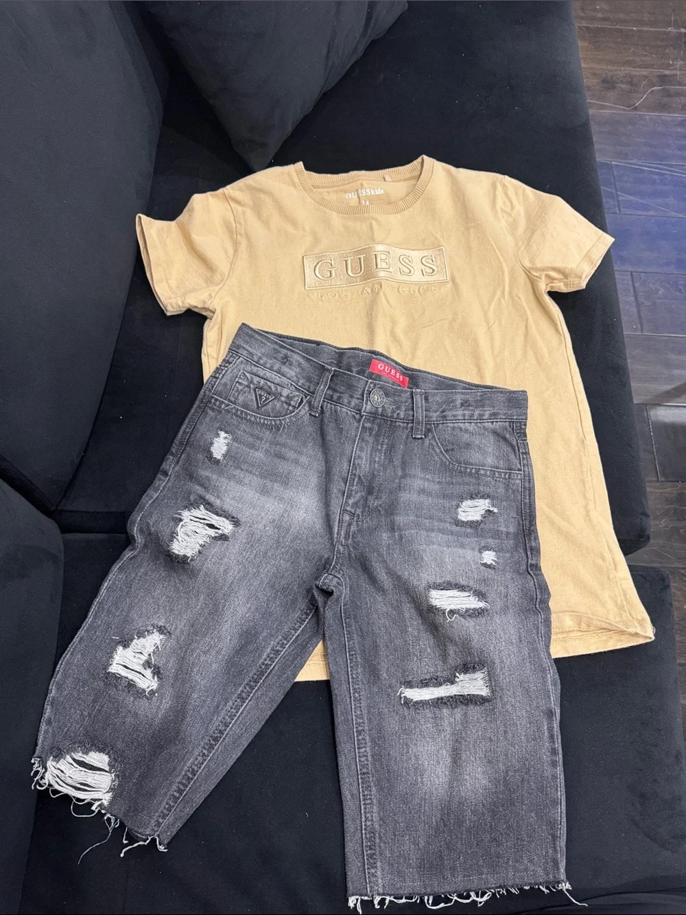 GUESS Tan Short Sleeve Logo Tee